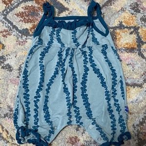 Kickee Pants Winged Romper - Jade Sea Grapes - 3-6 months